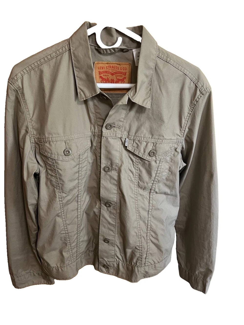 Levi's Men's M Lightweight Cotton Utility Trucker Jacket Khaki 72333 Unworn